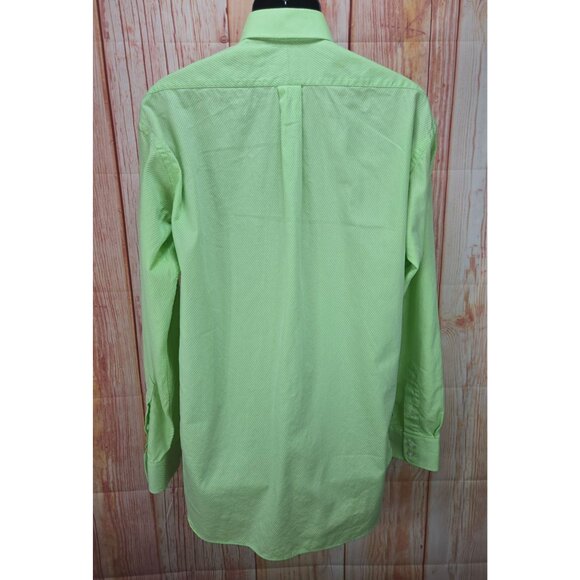 Burberry London Mens Lime Green Striped Dress Shirt 16L USA - Picture 2 of 7